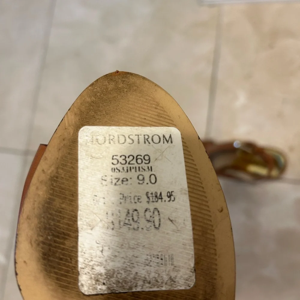 MICHAEL Michael Kors Tan Open-Toe Leather Slingback Sandals
